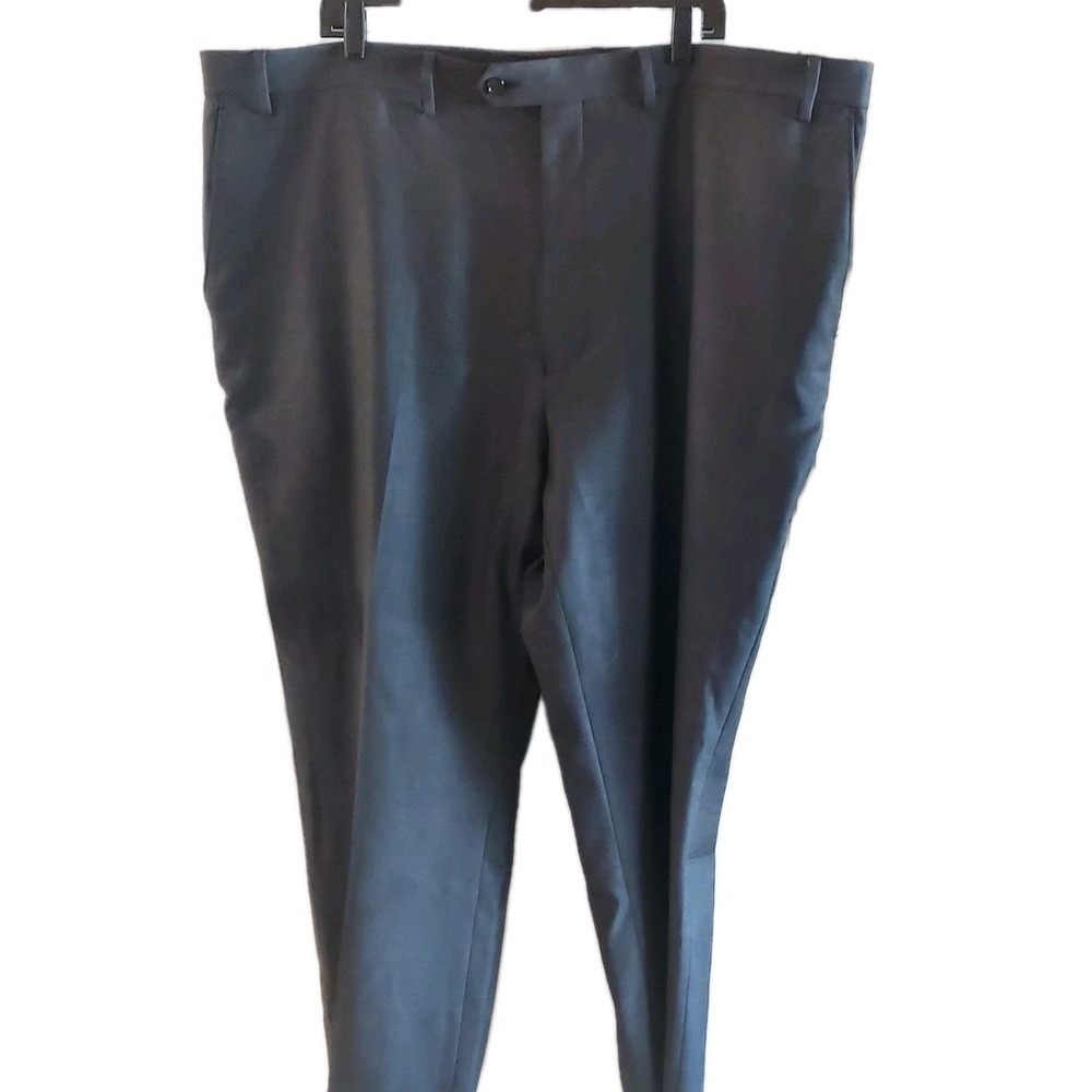 Vintage  Ralph Lauren Mens 48x26 Black 100% Linen Flat Front Suit  Pants‎